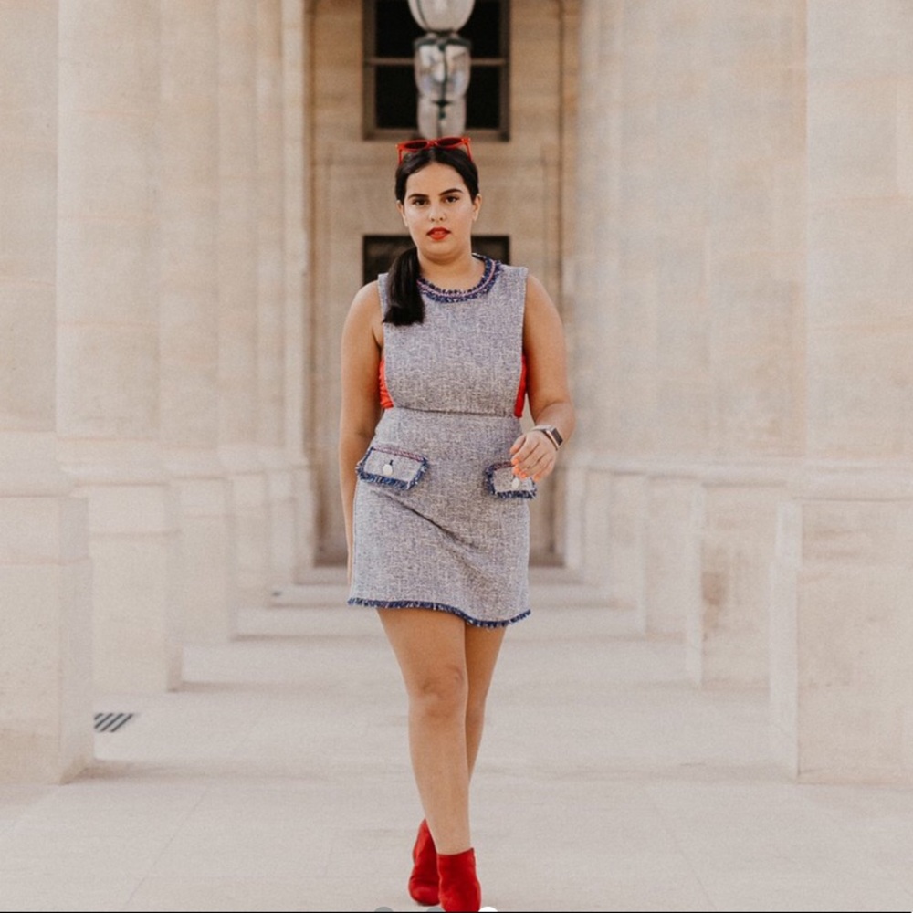 Twead blue white and red dress!